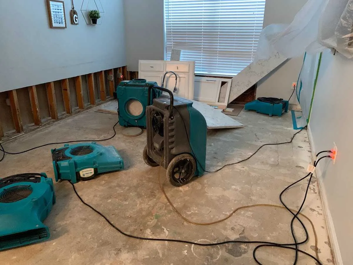 Dehumidifier in flood-cut room for Water Extraction & Removal in Manchester-by-the-Sea